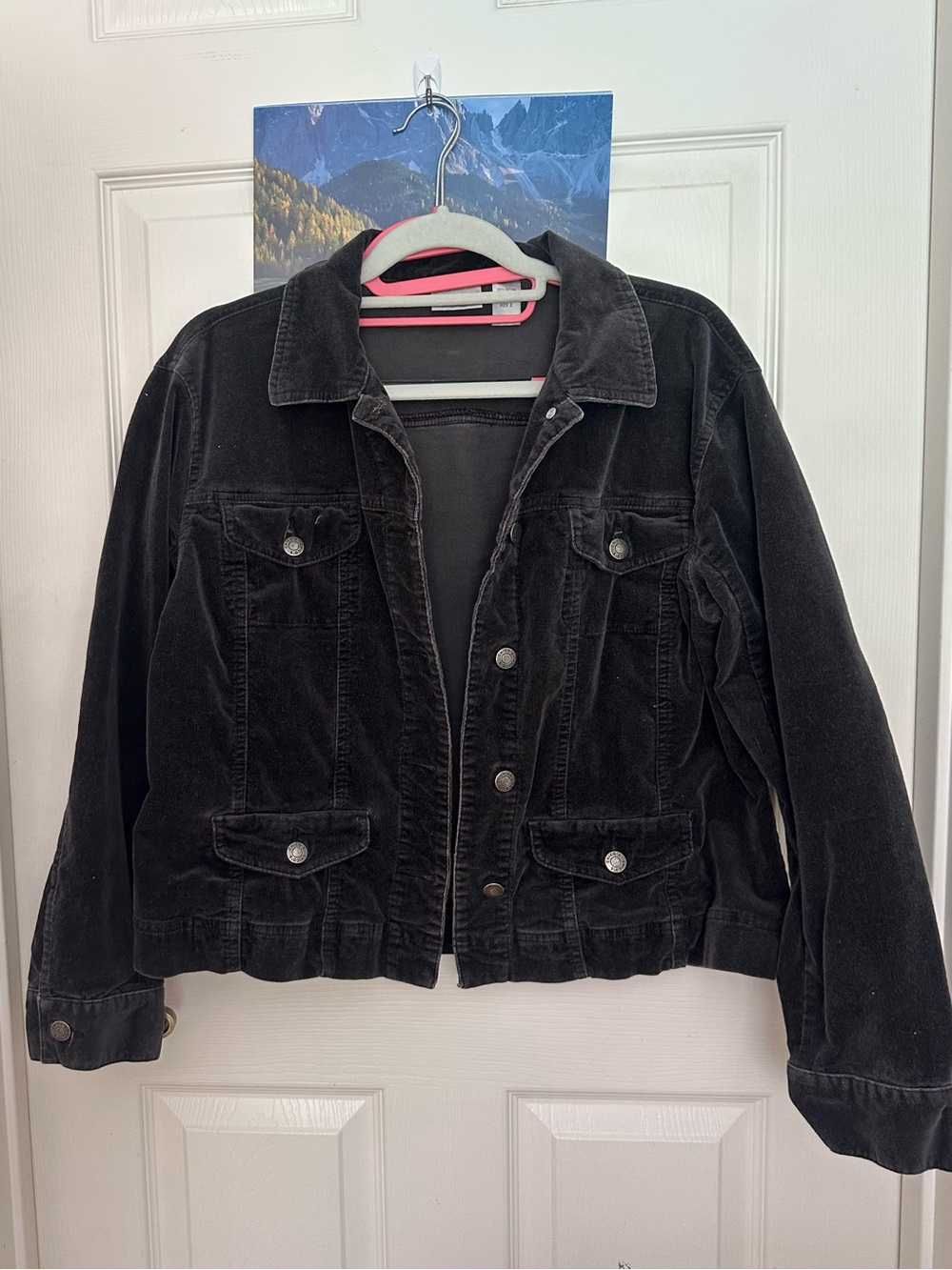 Chico's Black Corduroy Trucker Jacket